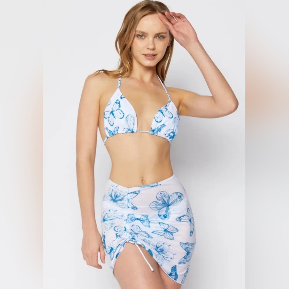 Marina West Retro Y2k Style Bikini With Soft Mesh Cover Up Skirt